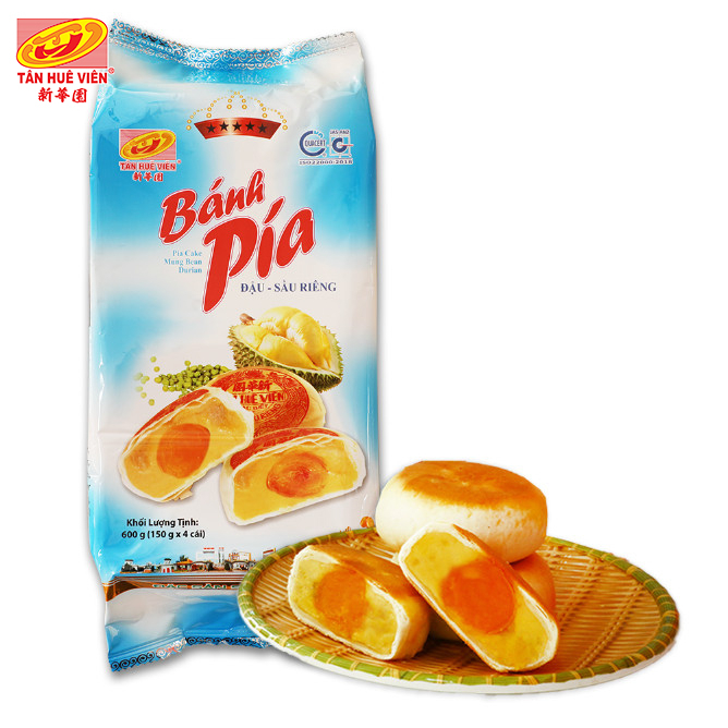 Bánh pía đậu sầu riêng trứng 5 sao (600g) Tân Huê Viên
