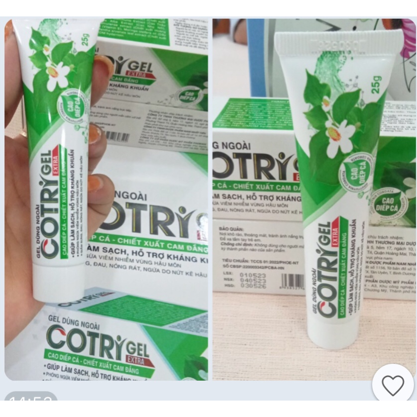 GEL BÔI CO BÚI TRĨ COTRIGEL EXTRA 25G