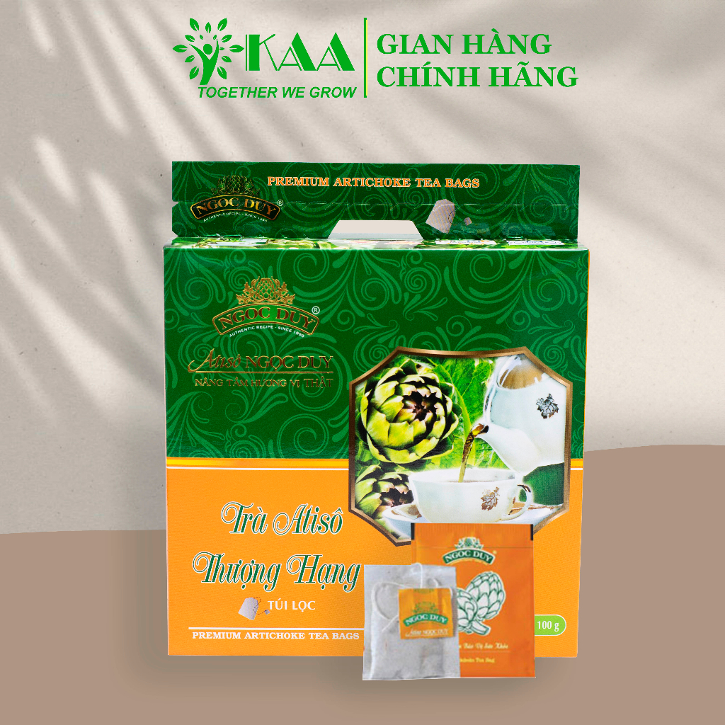 Trà Atiso Thượng Hạng Hộp Cam 50 Túi Lọc