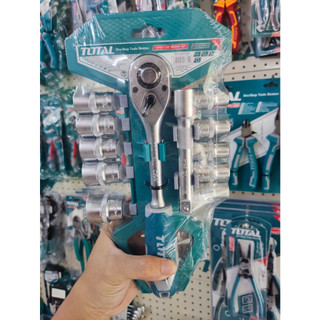 Bộ 12 cái socket (1/2 inch) & cần 2 chiều TOTAL THT141121 (Đồ nghề Chính Hãng)