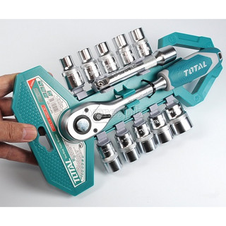 Bộ 12 cái socket (1/2 inch) & cần 2 chiều TOTAL THT141121 (Đồ nghề Chính Hãng)