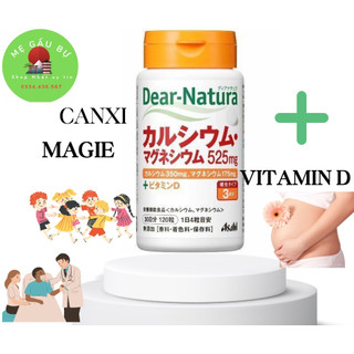 [Sẵn- Date 6/2025] 120 Viên uống bổ sung Canxi, Magie, Vitamin D hữu cơ Dear Natura·nội địa nHẬT