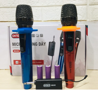 Micro không dây . Micro karaoke ONTEKCO MU02  kết nối ổn định độ nhạy cao hát nhẹ hút míc