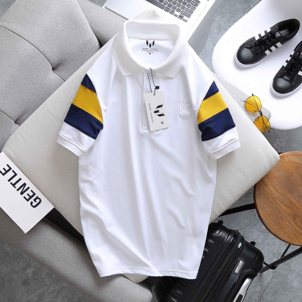 Áo polo nam Sgimstudio, áo basic polo trơn phối màu sọc vai độc đáo | Sgimstudio