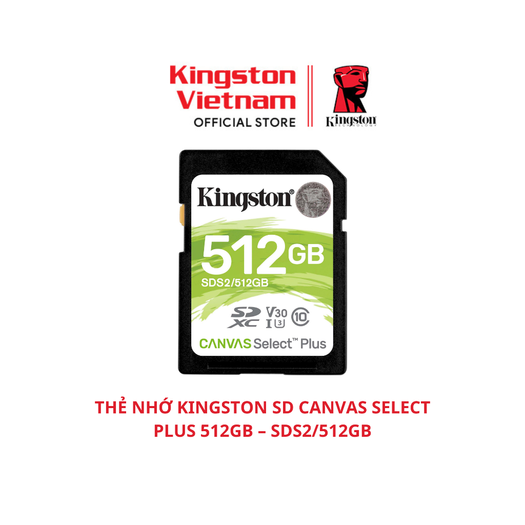 THẺ NHỚ KINGSTON SD CANVAS SELECT PLUS 512GB – SDS2/512GB