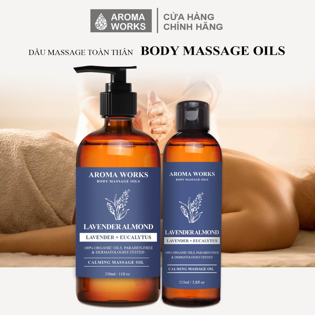 Dầu Massage Body Thiên Nhiên Aroma Works Mát Xa và dưỡng da toàn thân