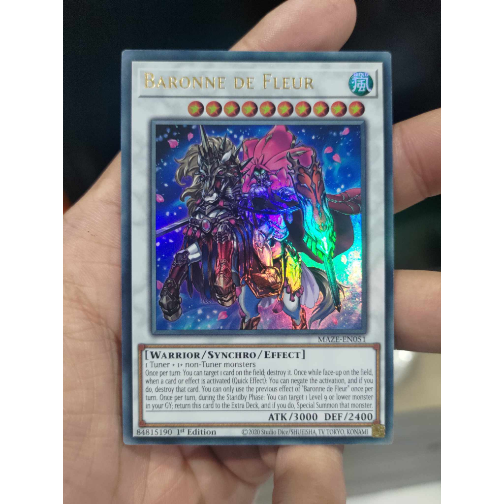 [Yugioh Funny Shop] 1 lá thẻ bài Baronne de Fleur - MAZE-EN051 - Ultra Rare 1st Edition