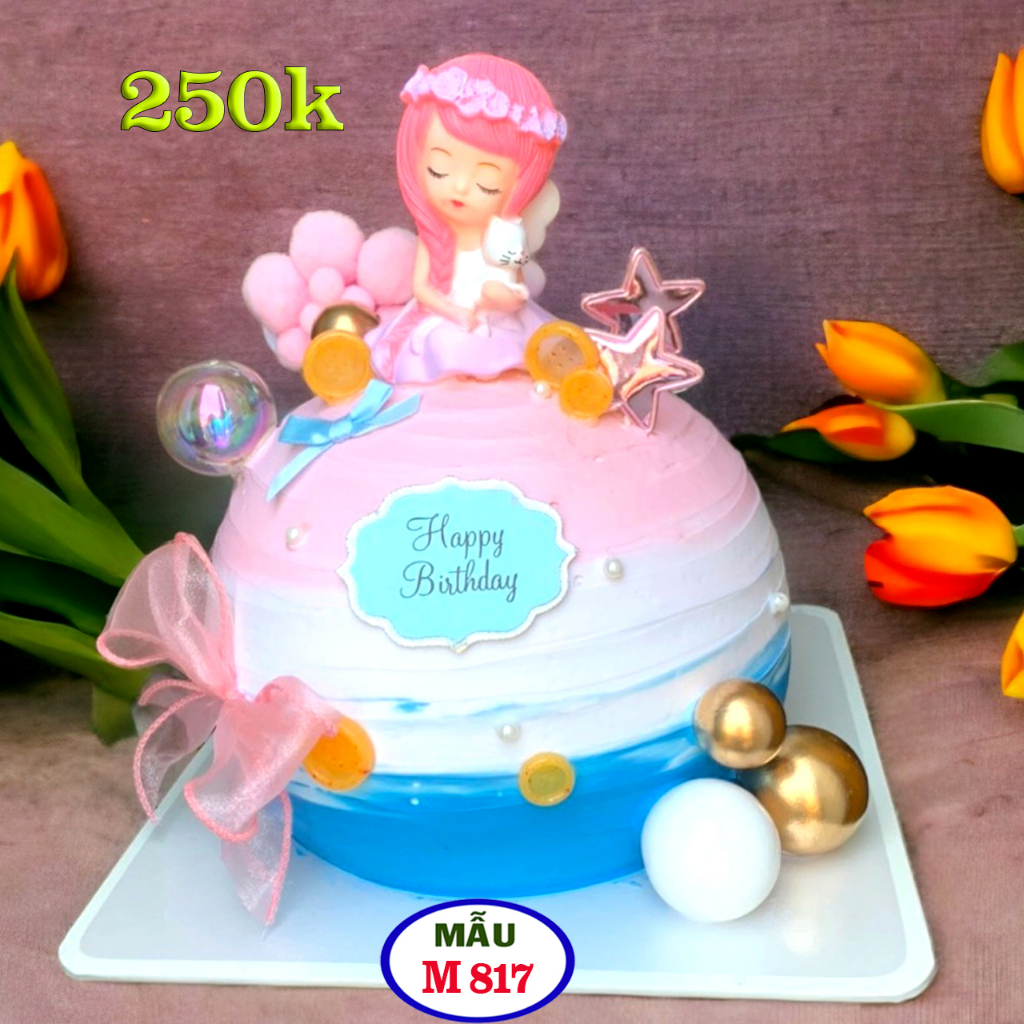 Bánh kem giả , bánh gato sinh nhật trưng bày, bánh kem bé gái