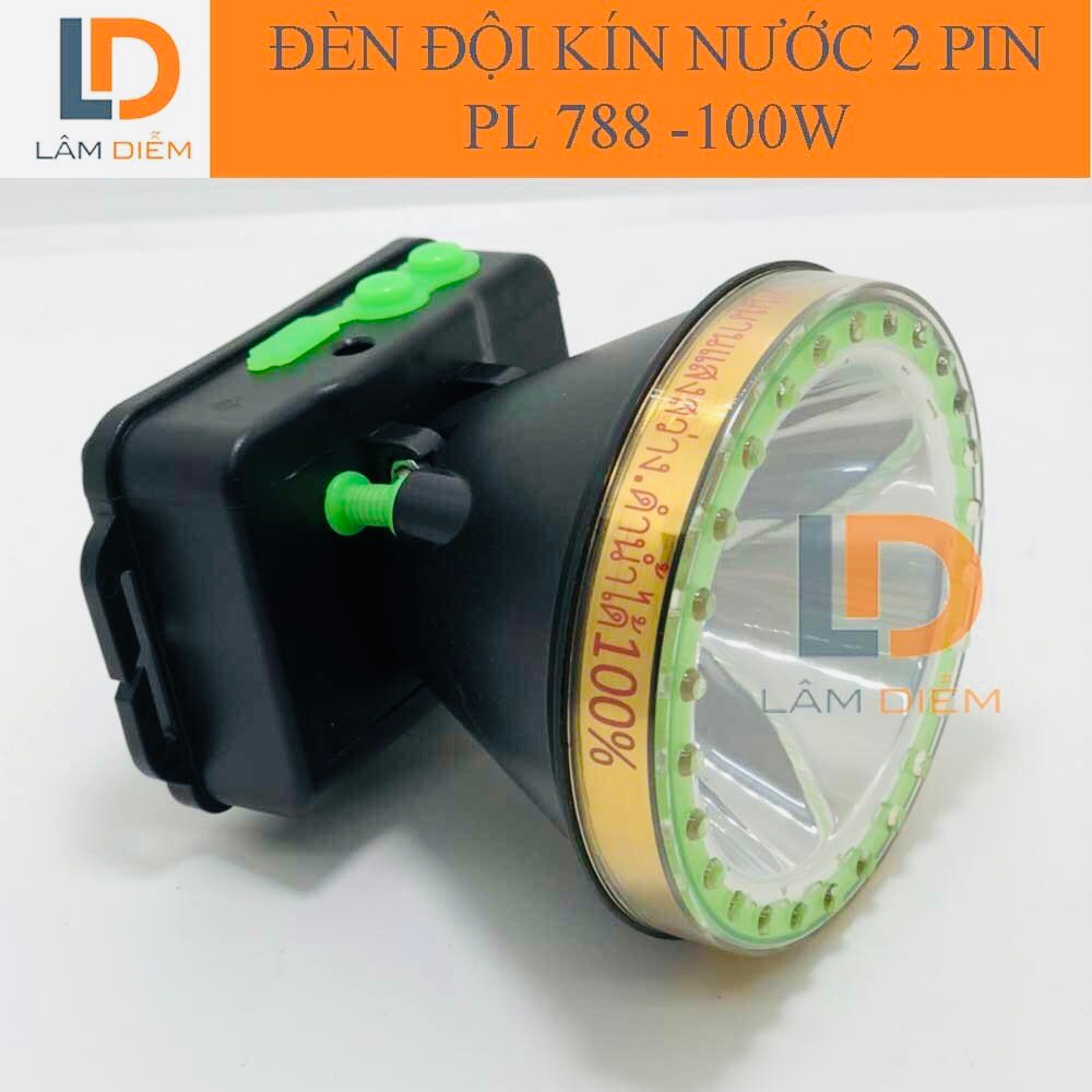 ĐÈN PIN SẠC ĐỘI ĐẦU CHỐNG NƯỚC 2 PIN LED SIÊU SÁNG 100W PL 788
