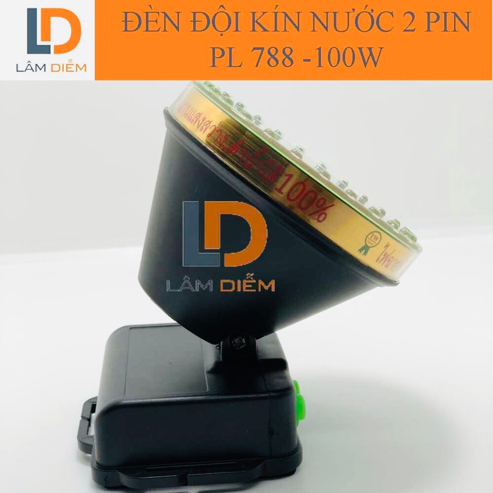 ĐÈN PIN SẠC ĐỘI ĐẦU CHỐNG NƯỚC 2 PIN LED SIÊU SÁNG 100W PL 788