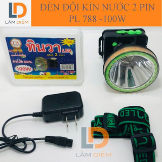 ĐÈN PIN SẠC ĐỘI ĐẦU CHỐNG NƯỚC 2 PIN LED SIÊU SÁNG 100W PL 788