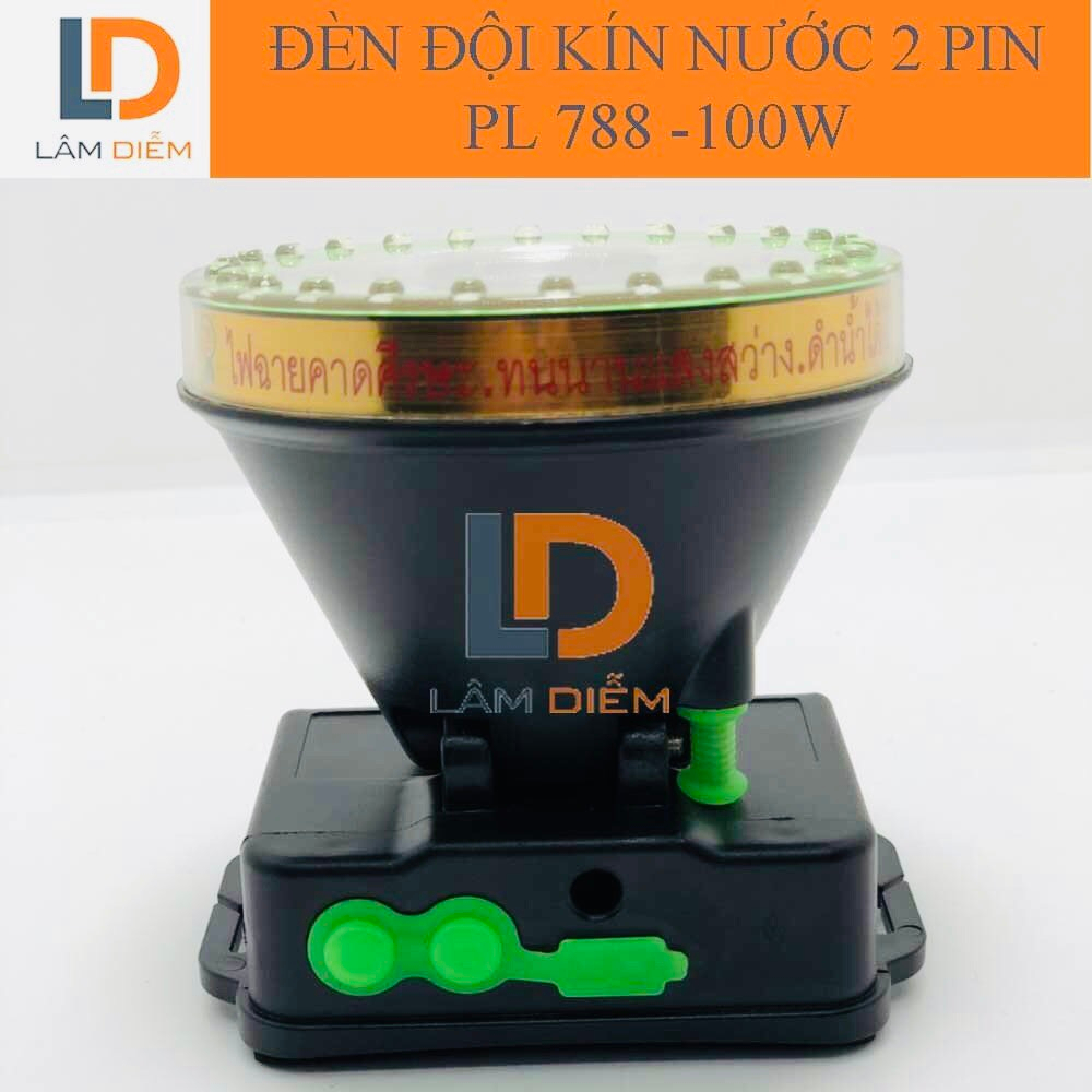 ĐÈN PIN SẠC ĐỘI ĐẦU CHỐNG NƯỚC 2 PIN LED SIÊU SÁNG 100W PL 788