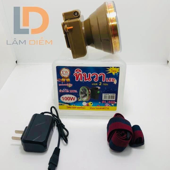 Đèn đội đầu siêu sáng chống nước 2 pin công suất 100w -PL 888