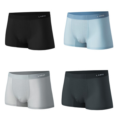 Quần lót boxer nam lụa băng đục lỗ thông thoáng, thấm hút LADOS-4127 siêu co giãn, thoải mái