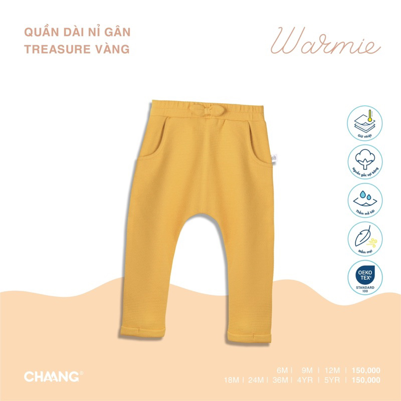 Chaang quần dài nỉ gân cho bé gái Treasure AW2023D09