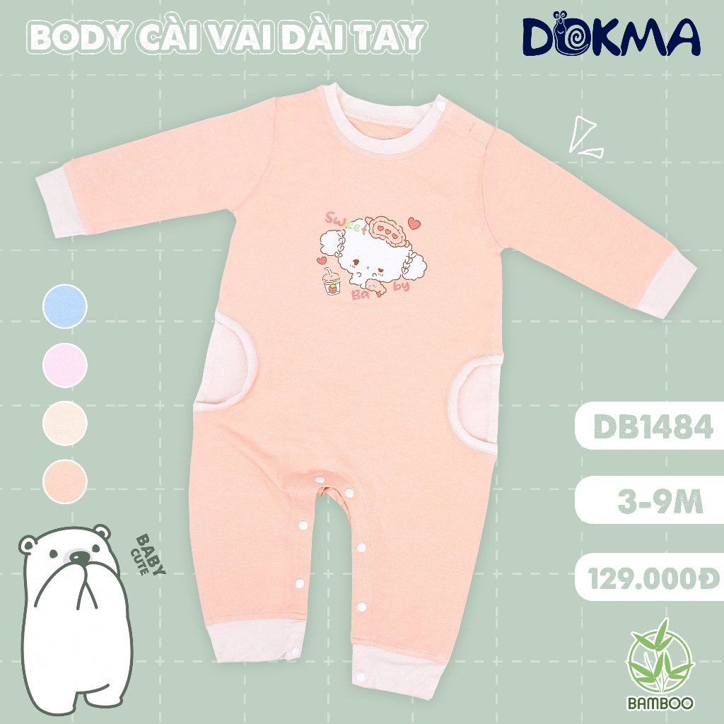 💥 Body sơ sinh dài tay chất Bamboo siêu đẹp 1-9 tháng tuổi Dokma DB818 DB1484