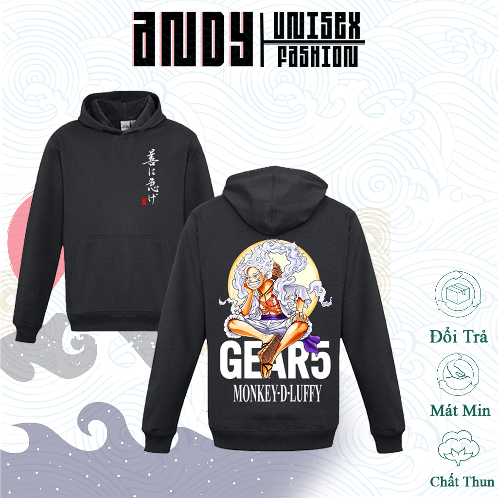 Hoodie One Piece in hình Luffy Gear 5 - ACE - Zoro - Sanji, Áo chất nỉ dày dặn ấm áp cực ngầu