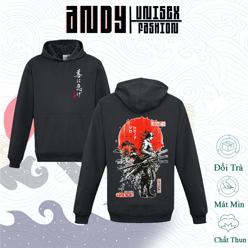 Hoodie One Piece in hình Luffy Gear 5 - ACE - Zoro - Sanji, Áo chất nỉ dày dặn ấm áp cực ngầu