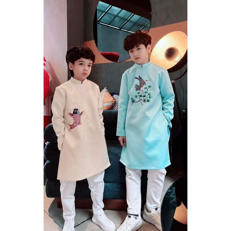 Áo dài bé trai 💝FREESHIP💝 Áo dài cho bé trai màu xanh,trắng, đỏ