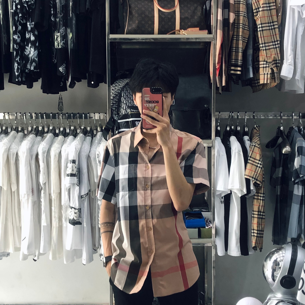 Áo sơ mi bờ rờ hồng đất