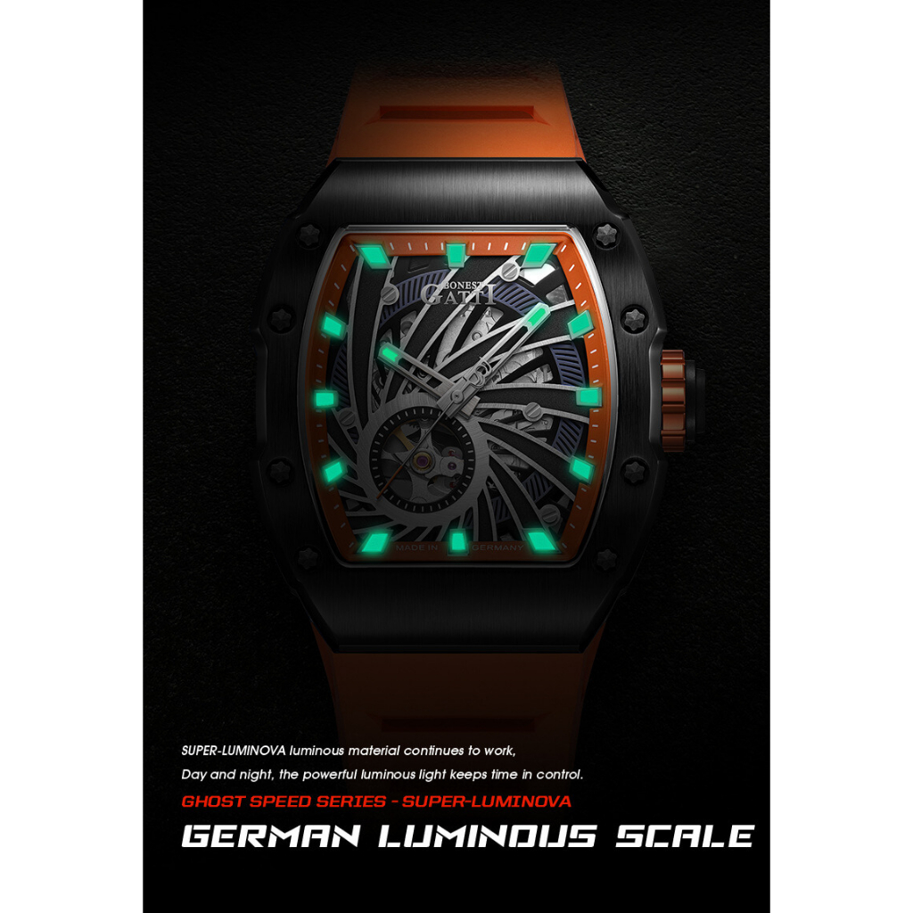 Đồng hồ nam chính hãng Bonest Gatti BG9902-A2 Kính sapphire,chống xước,Chống nước 50m,Bh 24 tháng,Máy cơ (Automatic)