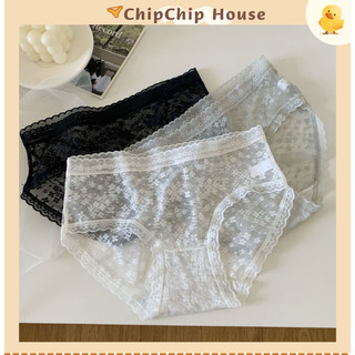 Quần lót ren họa tiết hoa nhí cao cấp, viền ren, mềm mại, kháng khuẩn ChipChipHouse