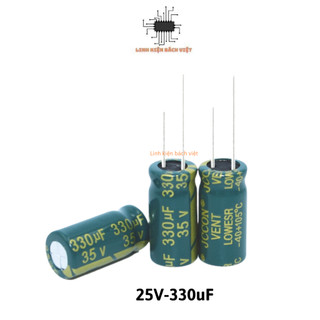Tụ hóa 25v 330uf 8x12mm tần số cao