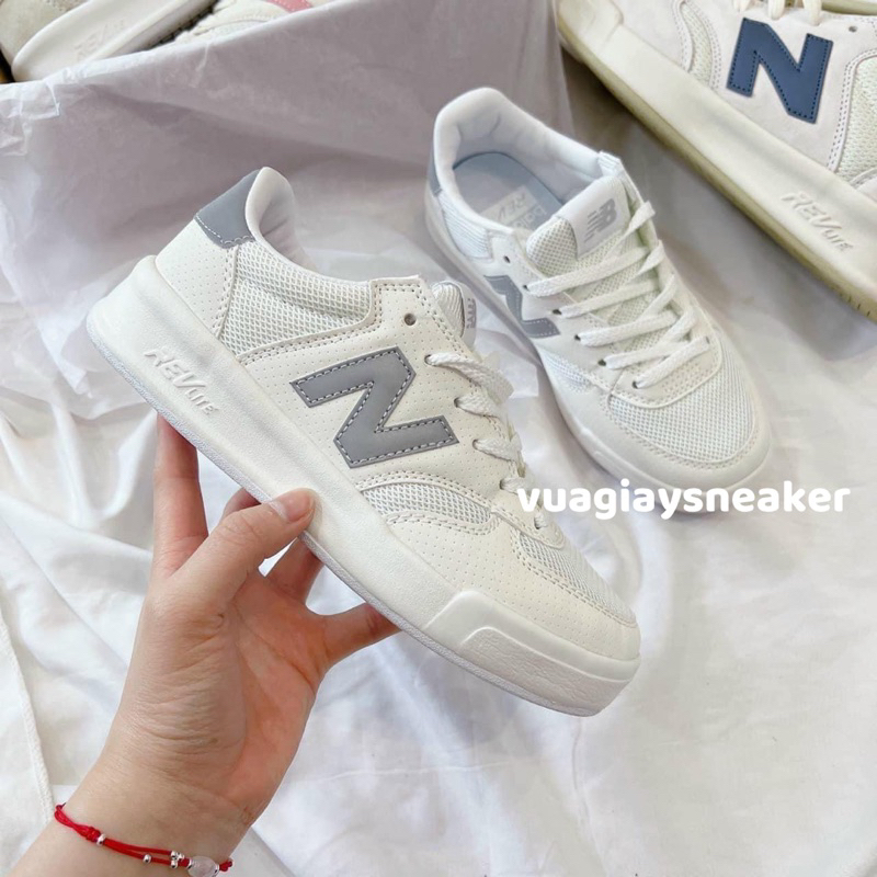 Giày chữ N 300 kem phối màu xanh than