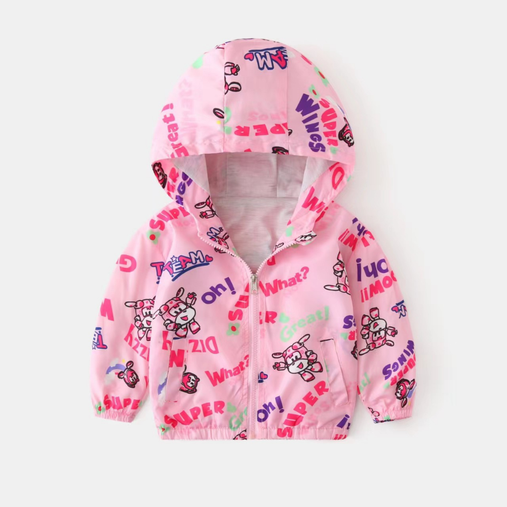 Áo khoác gió lót cotton họa tiết siêu xinh cho bé trai bé gái