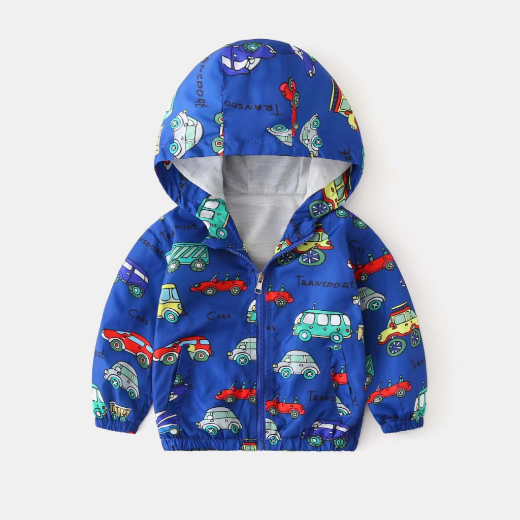 Áo khoác gió lót cotton họa tiết siêu xinh cho bé trai bé gái