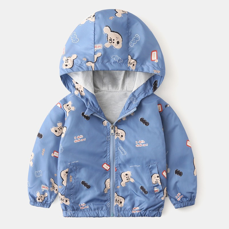 Áo khoác gió lót cotton họa tiết siêu xinh cho bé trai bé gái