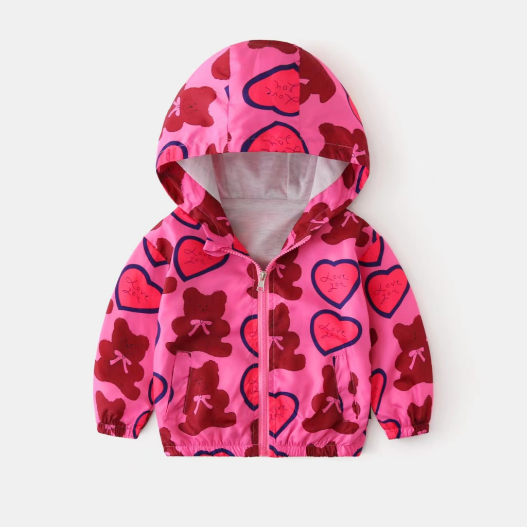 Áo khoác gió lót cotton họa tiết siêu xinh cho bé trai bé gái