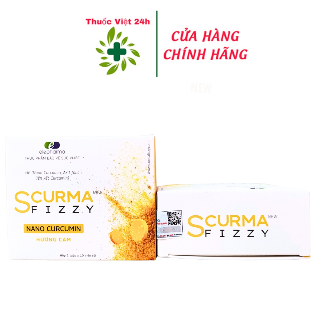 Viên Sủi Scurma Fizzy New - Giảm Đau Dạ Dày, Trào Ngược Hiệu Quả -  Hộp 2 Tuýp x 10 Viên - ThuocViet24h
