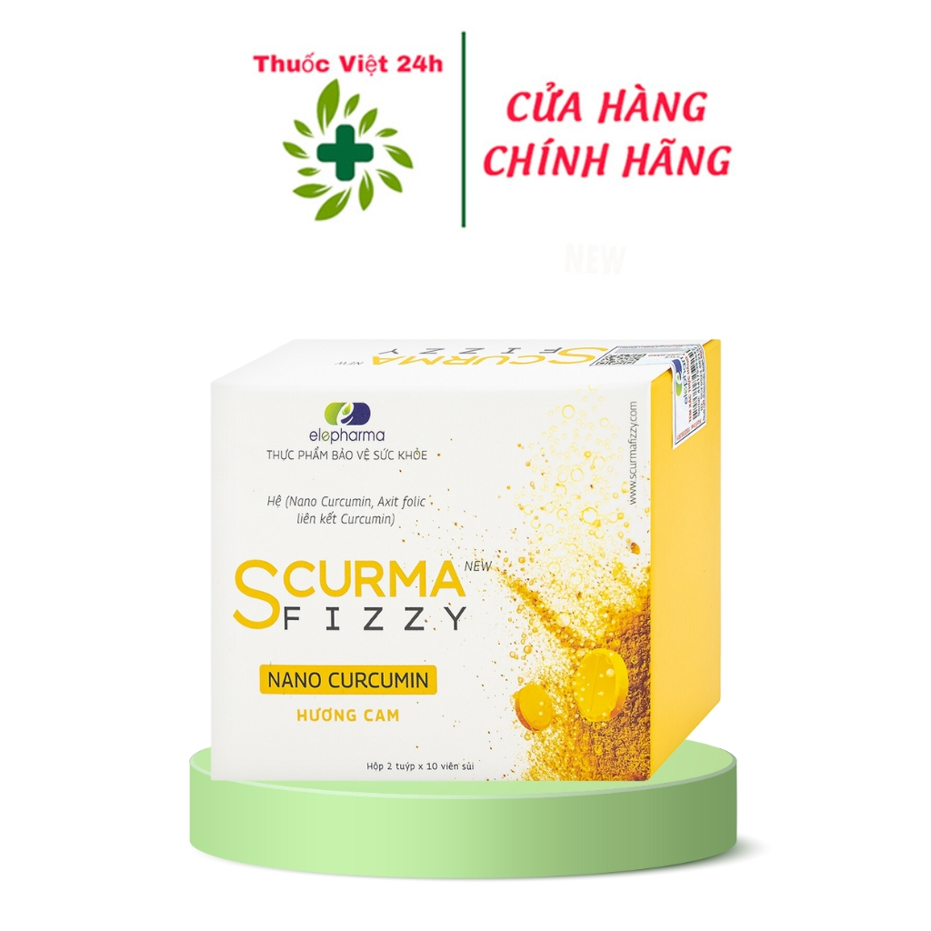 Viên Sủi Scurma Fizzy New - Giảm Đau Dạ Dày, Trào Ngược Hiệu Quả -  Hộp 2 Tuýp x 10 Viên - ThuocViet24h