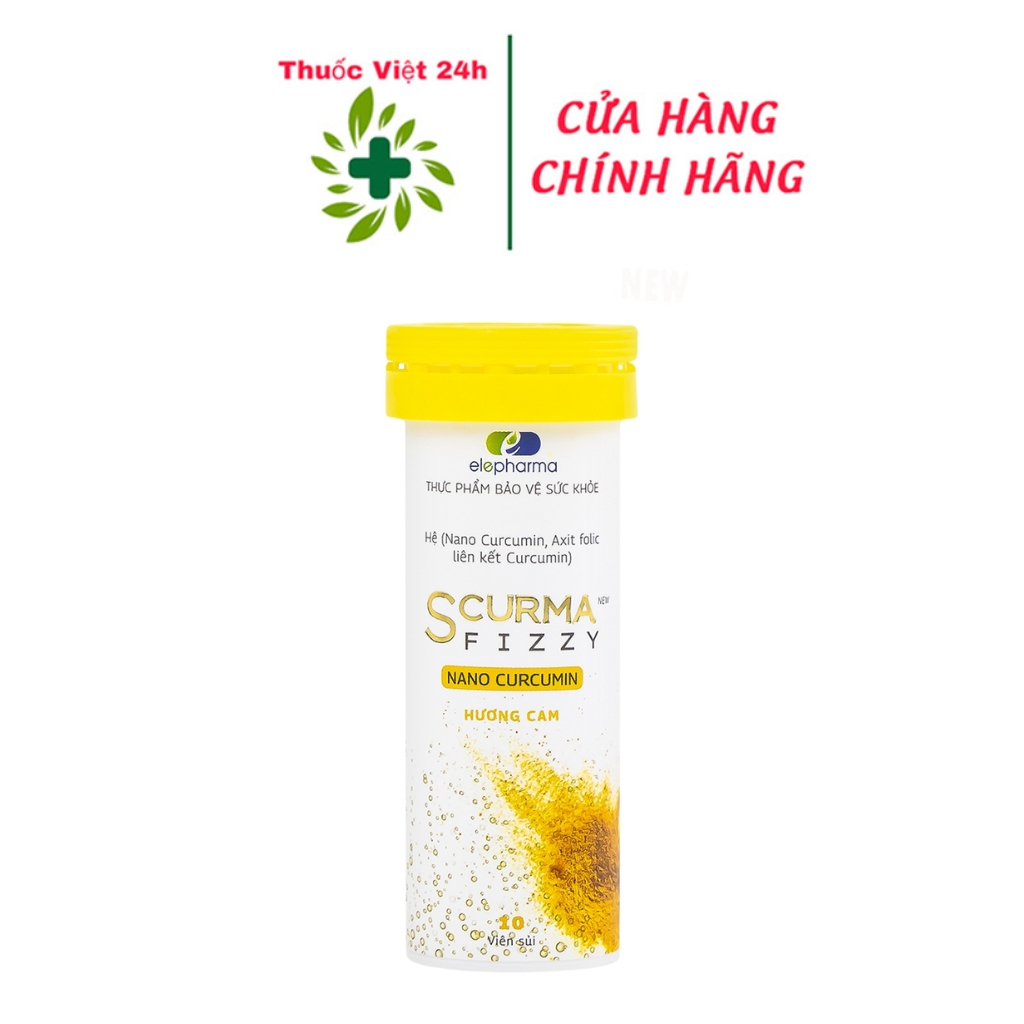 Viên Sủi Scurma Fizzy New - Giảm Đau Dạ Dày, Trào Ngược Hiệu Quả -  Hộp 2 Tuýp x 10 Viên - ThuocViet24h