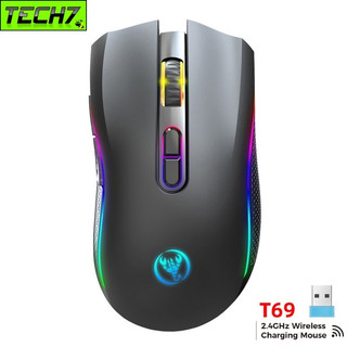 Chuột Không Dây Pin sạc T69 Gaming led RGB Cổng sạc TypeC chống mỏi cổ tay cho máy tính laptop