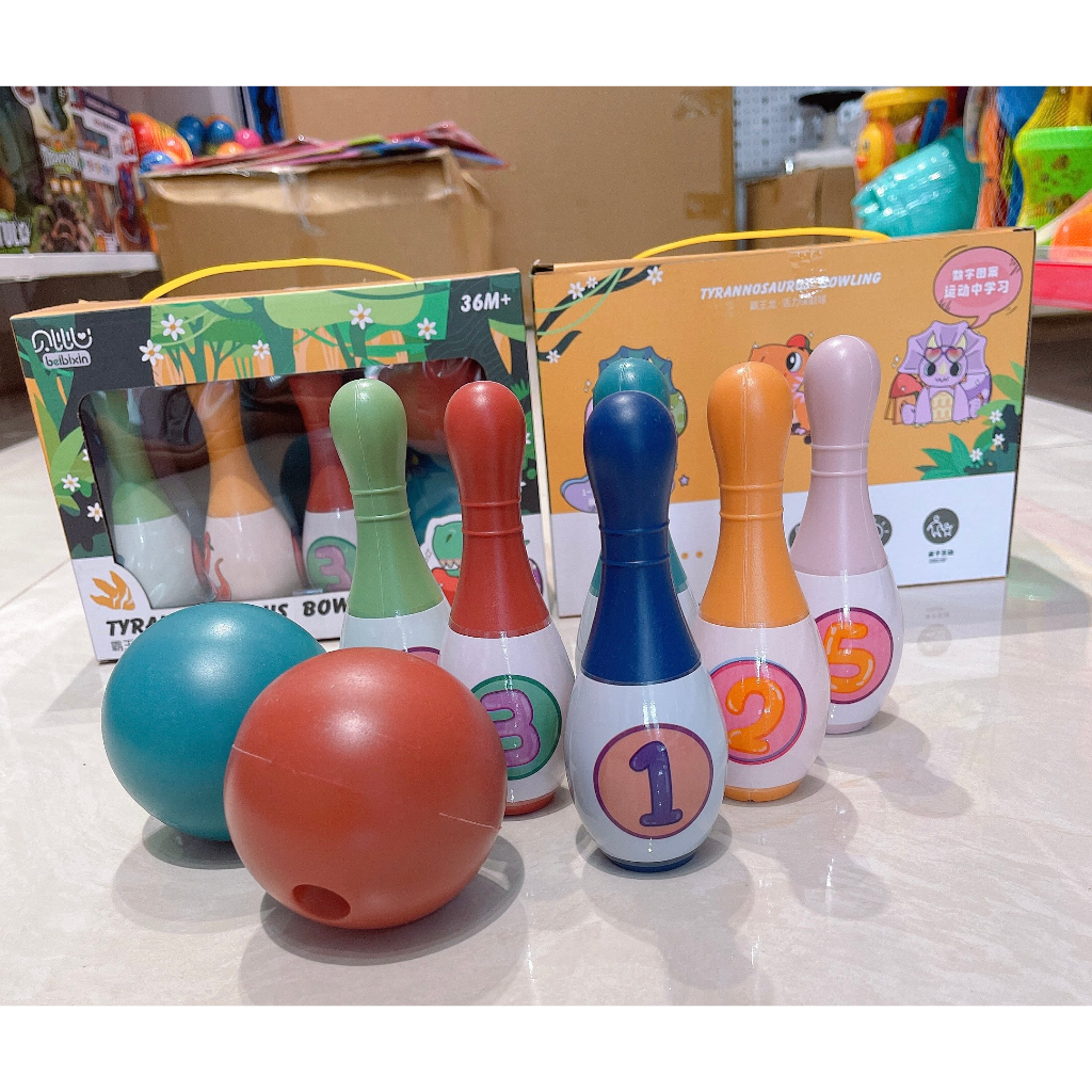 Đồ chơi ném bóng Bowling hình khủng long dễ thương cho bé trai và bé gái
