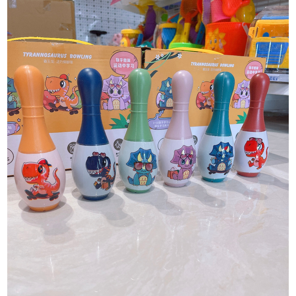 Đồ chơi ném bóng Bowling hình khủng long dễ thương cho bé trai và bé gái