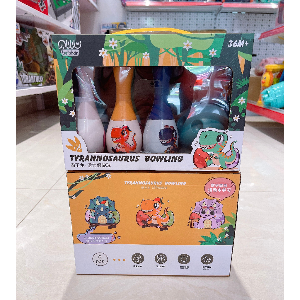 Đồ chơi ném bóng Bowling hình khủng long dễ thương cho bé trai và bé gái
