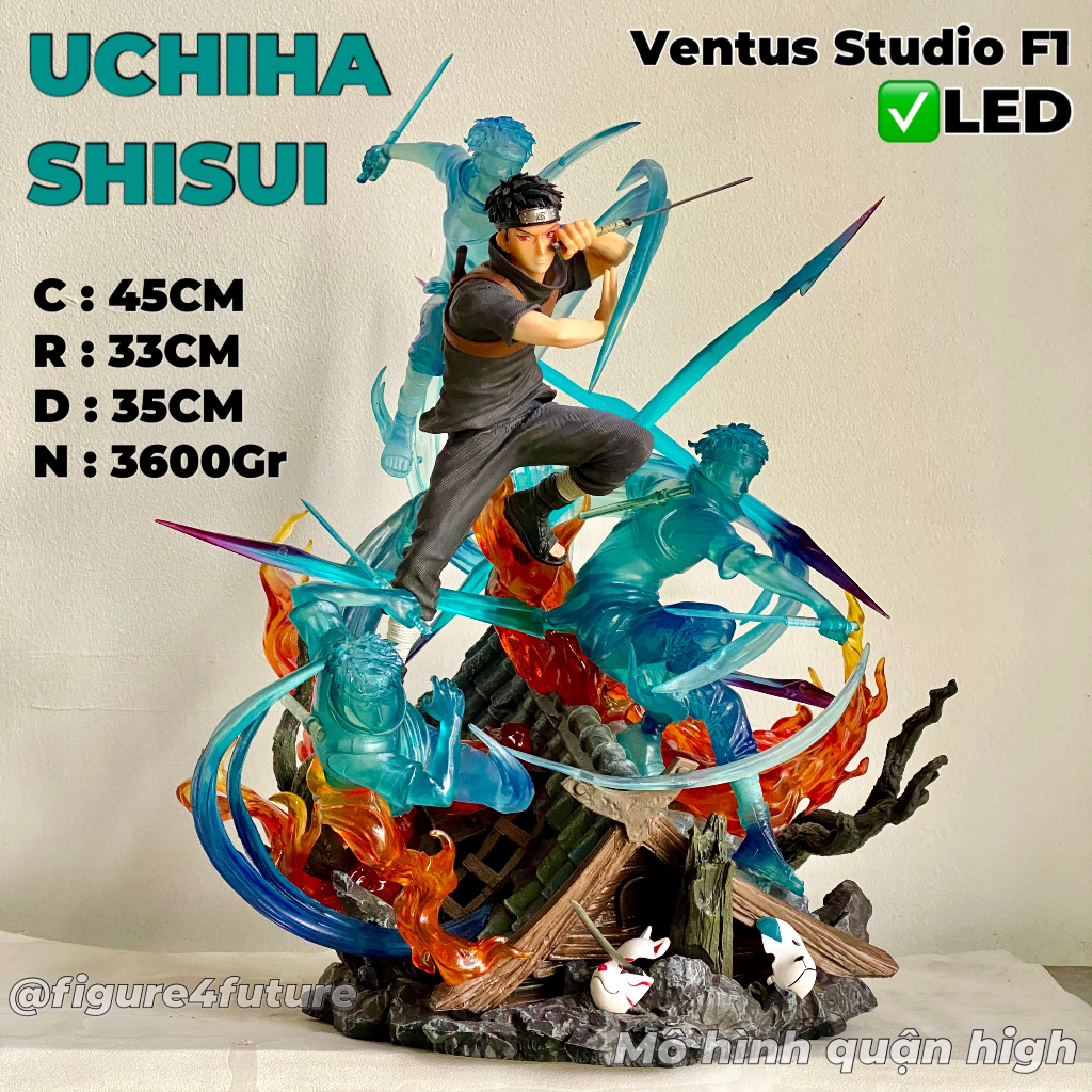 Mô hình Uchiha Shisui cao 45CM có LED cực đẹp - mô hình shisui ventus F1 Naruto để bàn trang trí