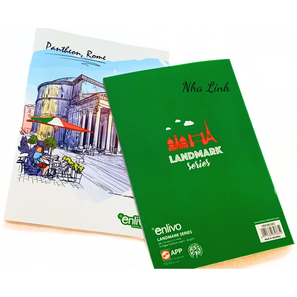 Combo 5 cuốn tập sinh viên 76 trang Enlivo kẻ thường định lượng 60