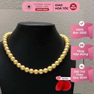 Vòng cổ ngọc trai hạt màu vàng 8-9ly sang trọng, thanh lịch - ngọc trai trường thịnh