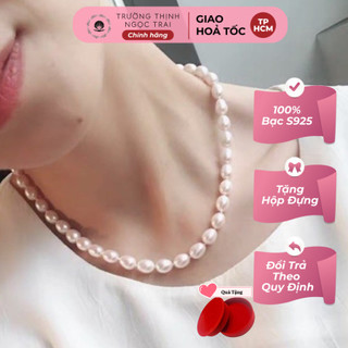 Vòng Cổ Ngọc Trai Hạt Gạo Màu Trắng Size 8-9ly Độ Sáng 5A - Ngọc Trai Trường Thịnh
