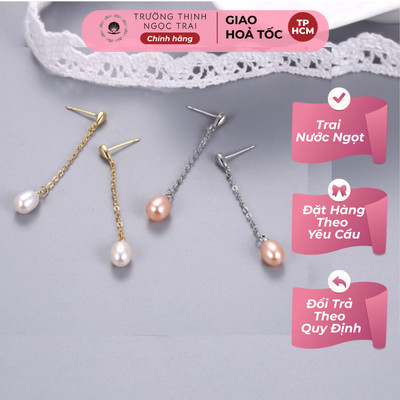 Bông Tai Đính Hạt Ngọc Trai Giọt Nước Tinh Tế - Ngọc Trai Trường Thịnh