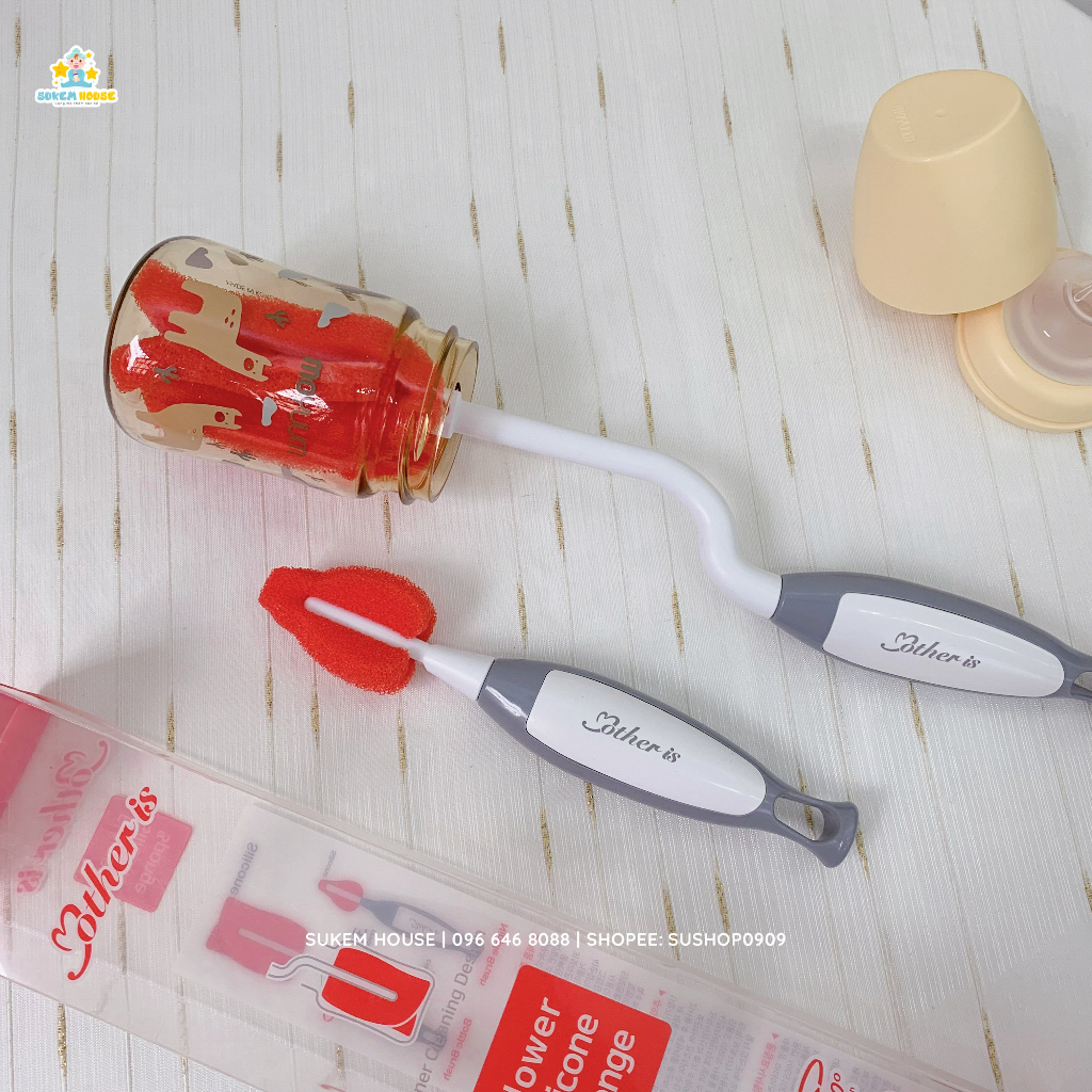Bộ Cọ Bình và núm ti Silicone Mẫu mới Mother Is chính hãng Hàn Quốc