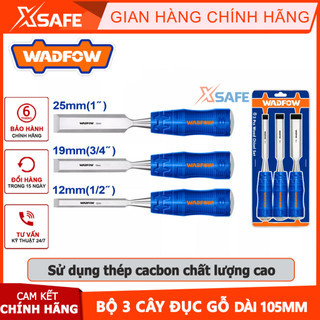 Bộ 3 đục gỗ 12-19-25mm wadfow wwc2203, chiều dài 105mm, chiều rộng 12mm-19mm-25mm dùng điêu khắc