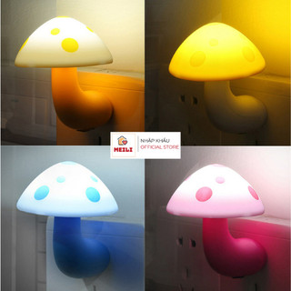 Đèn Ngủ Cắm Điện Mini Hình Nấm, Cảm Ứng Sáng Tự Động, Tiết Kiệm Điện Năng, Ánh Sáng Dịu Size 9.4cm MEILI STORE