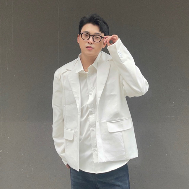 Áo Blazer OAO STUDIO form ngắn đen/trắng