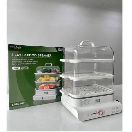 Nồi hấp điện đa năng LEBENLANG LBEL5031 hấp 3 tầng, siêu tiện lợi, dung tích 18L, công suất 900W - hàng chính hãng