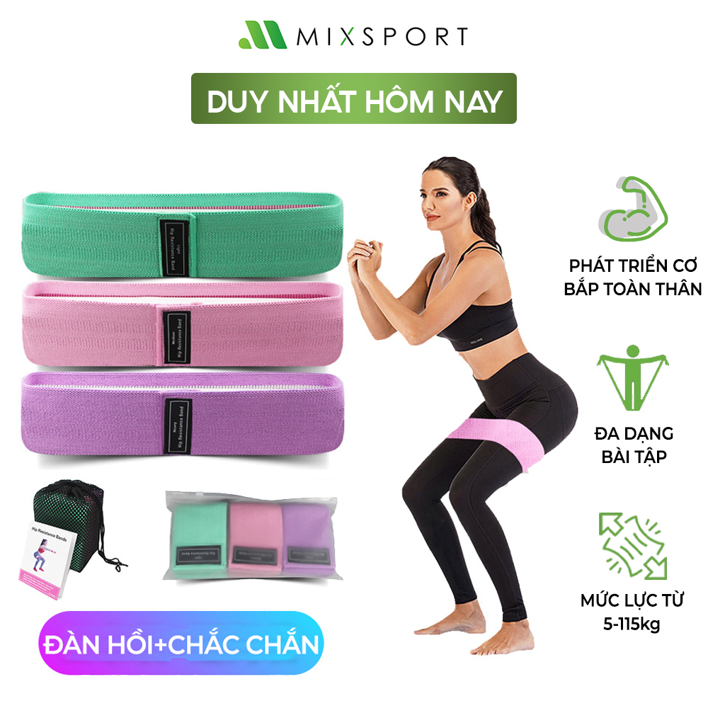 Dây Kháng Lực Vải MiniBand Siêu Co Giãn Hỗ Trợ Tập Mông Đùi Hiệu Quả MixSport DTH01